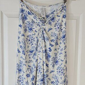 Vici Sunbloom Toile Print Swim Cover Up Maxi Skirt, Size S/M, French Fashion